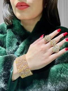 Large Statement Fancy Colored Diamond 8.90 Carats Cocktail Ring 18K White Gold