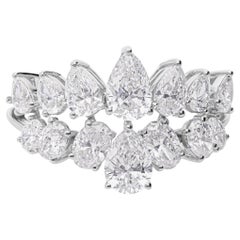 Statement 2.38ctw Certified Diamond Double Band Engagement Ring 14k White Gold
