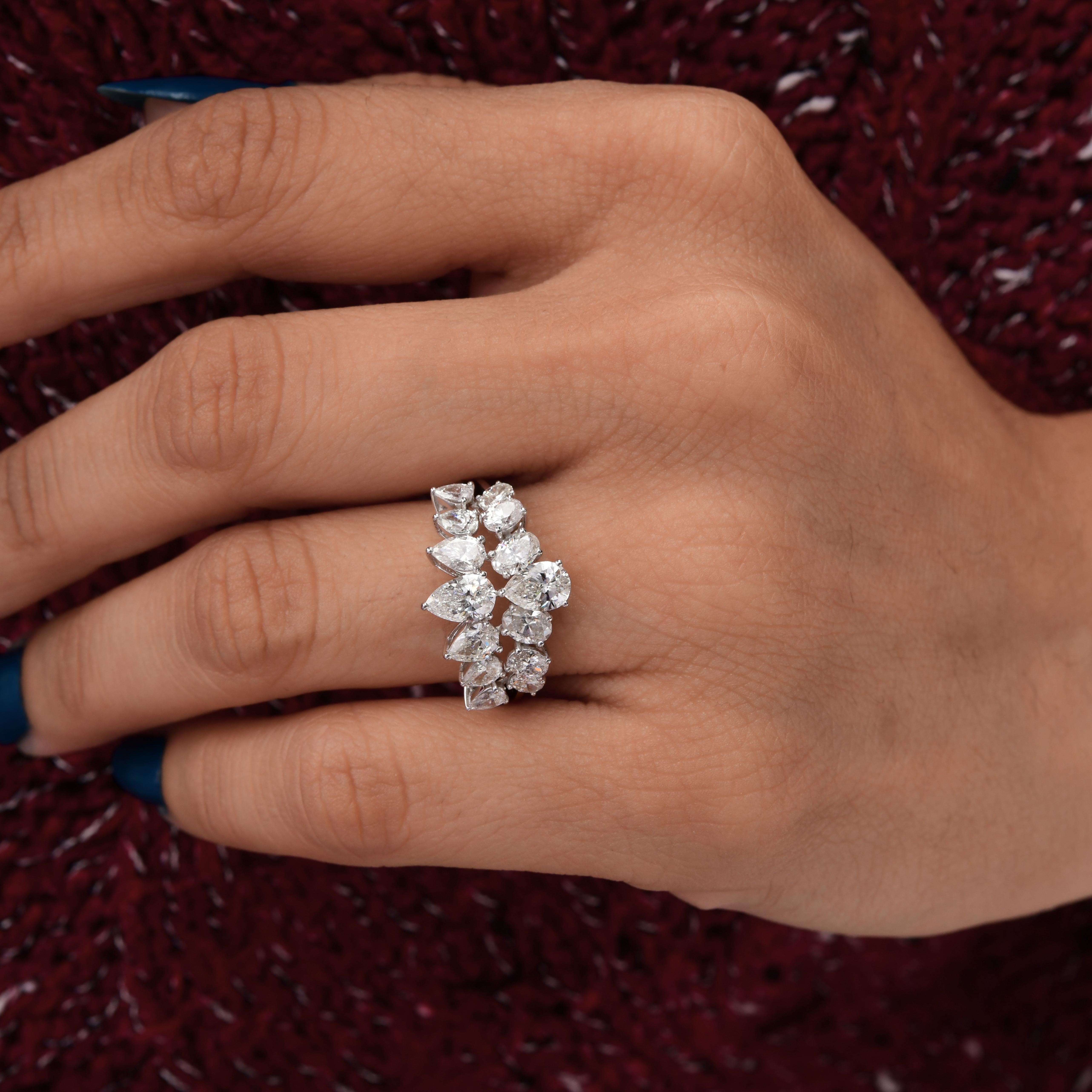 En vente :  Statement 2.38ctw Certified Diamond Double Band Engagement Ring 18k White Gold 6