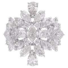 Statement 3.32Ct SI/H Diamant Cocktail Ehering 18k Weißgold Feiner Schmuck