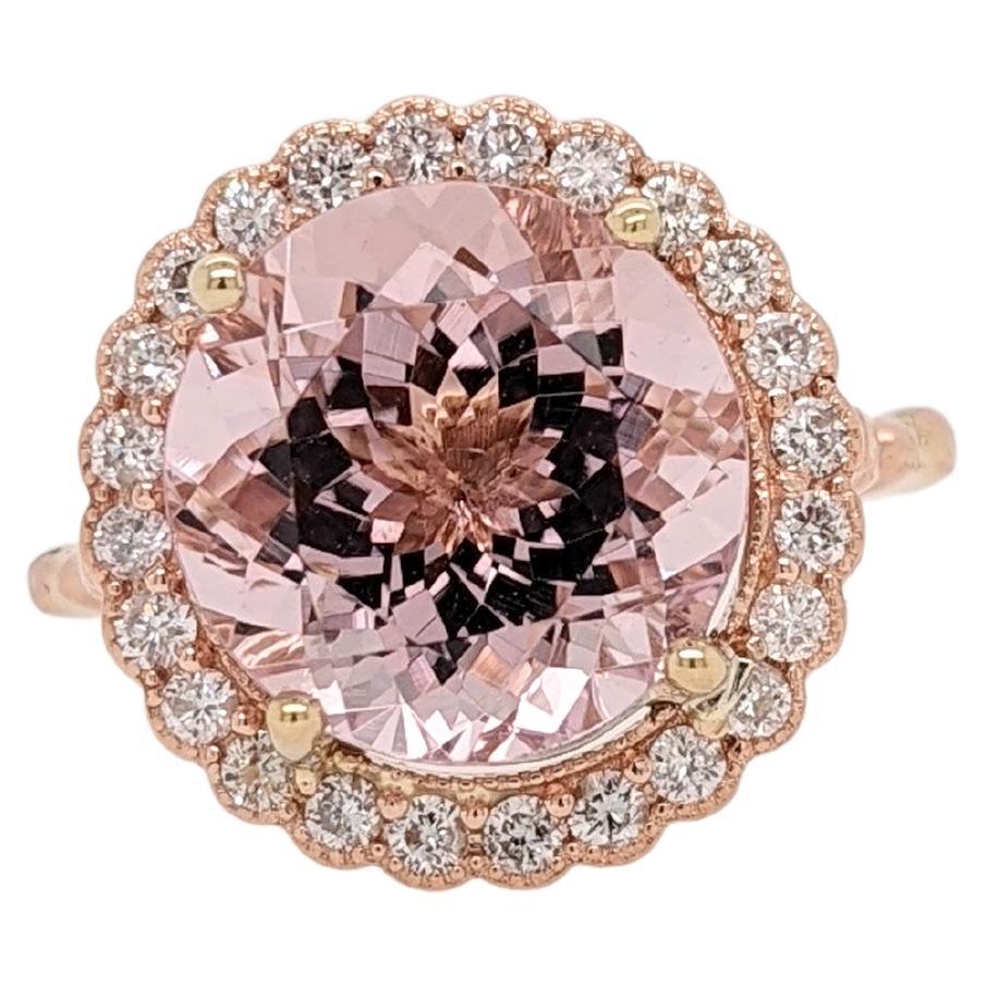 Statement 5 carat Morganite Ring Accented w All Natural Diamond Accents