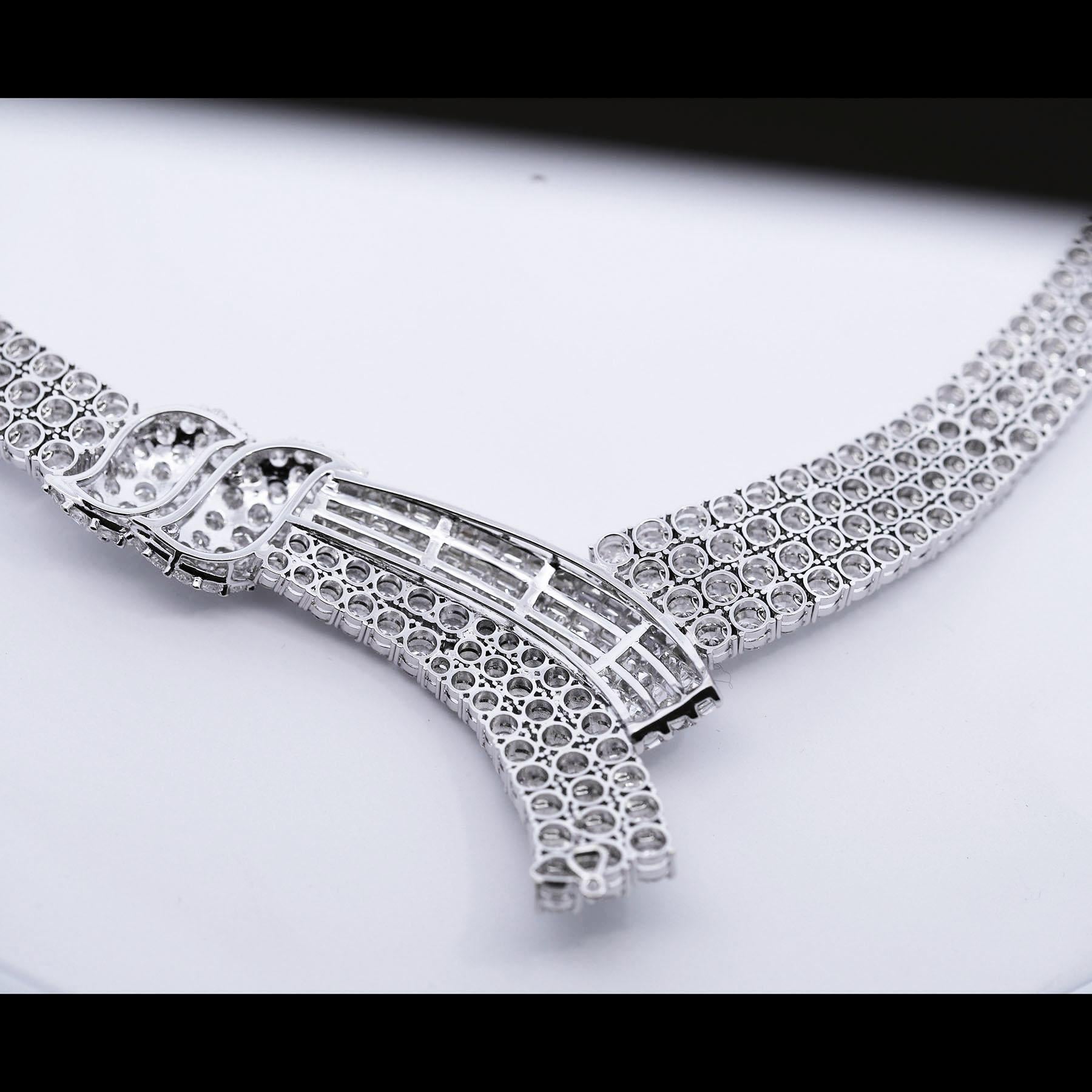 Collana girocollo con diamanti da 52,50 carati in stile retrò in vendita 3
