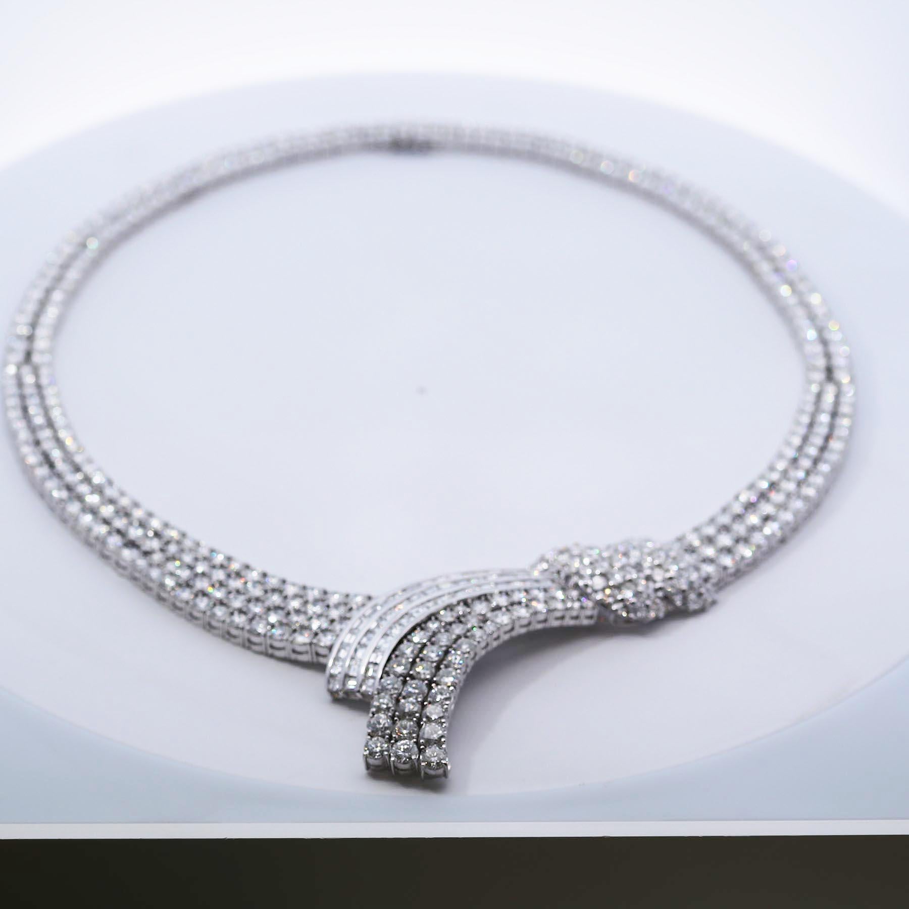 Collana girocollo con diamanti da 52,50 carati in stile retrò in vendita 4