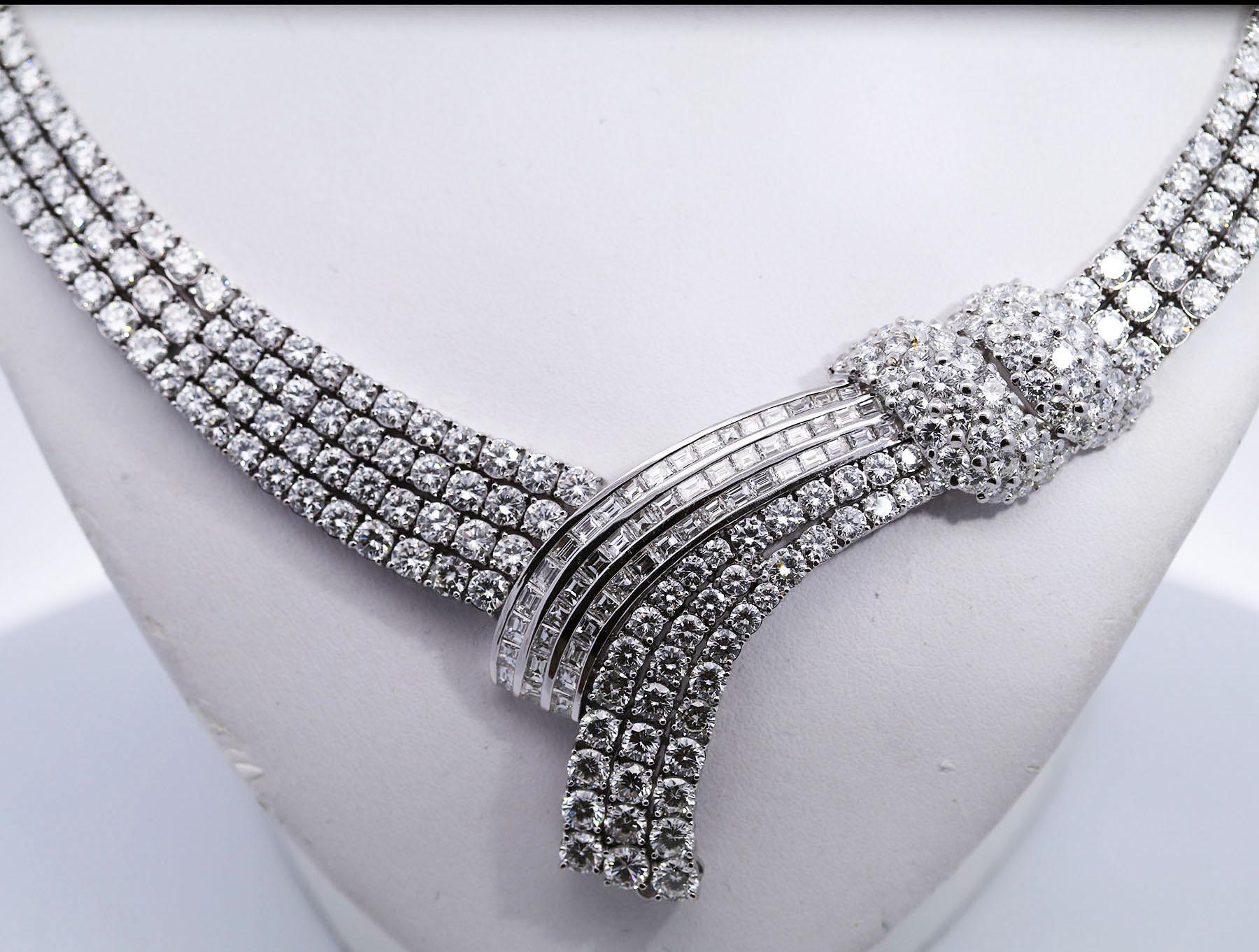 Collana girocollo con diamanti da 52,50 carati in stile retrò in vendita 1