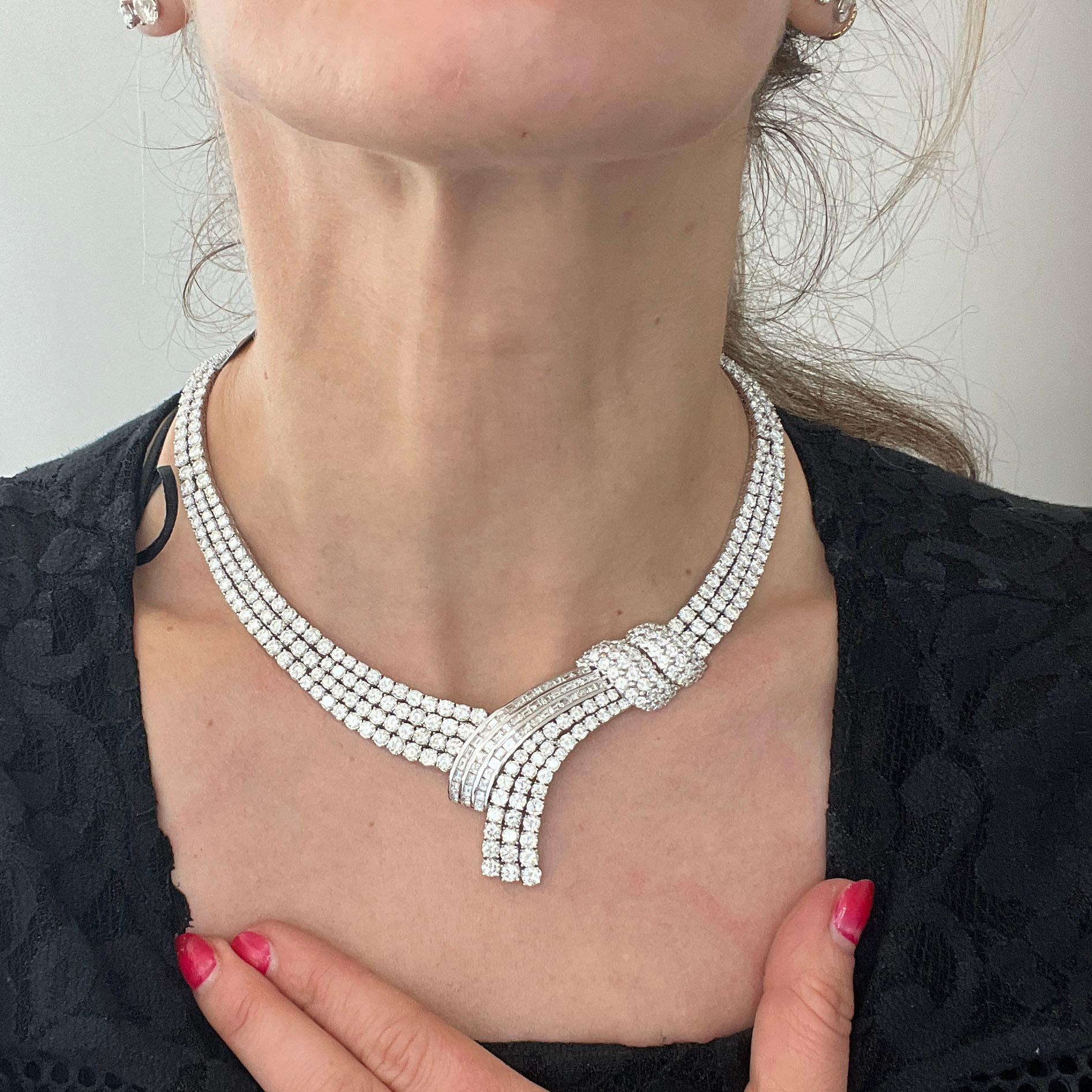 Collana girocollo con diamanti da 52,50 carati in stile retrò in vendita 2