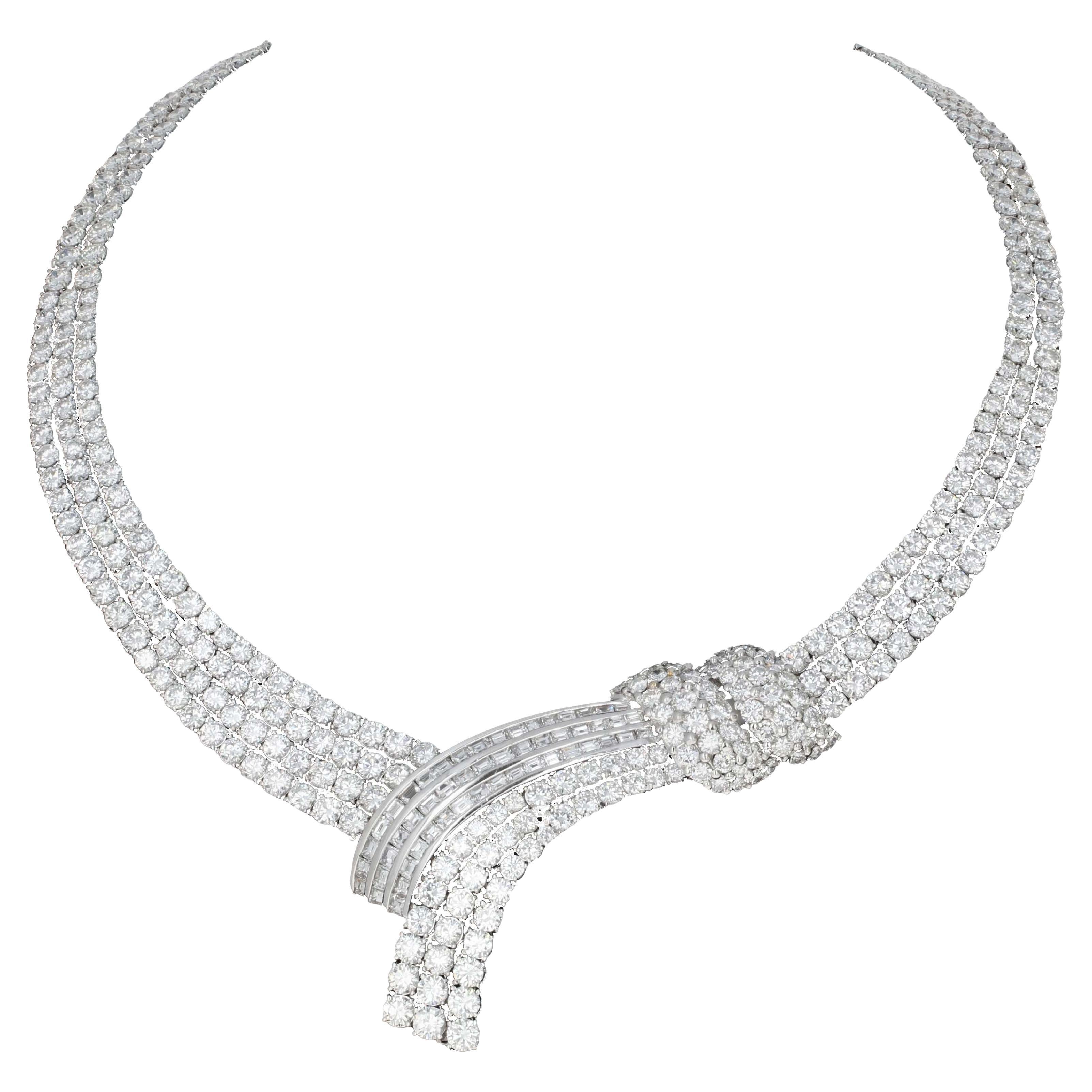 Retro Style 52.50 Carat Diamond Choker Necklace