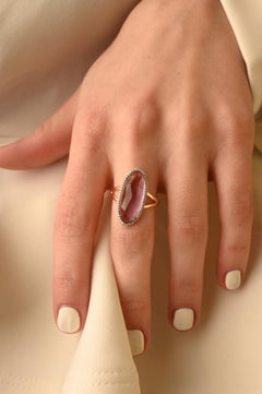 Statement 5,73 Karat Amethyst-Diamant-Ring aus 14 Karat massivem Roségold