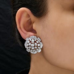 Statement 7.49Ct SI/HI Cluster Diamant Hochzeit Ohrstecker 18 Karat Weißgold