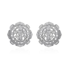 Statement 7.49Ct SI/HI Cluster Diamant Hochzeit Ohrstecker 18 Karat Weißgold