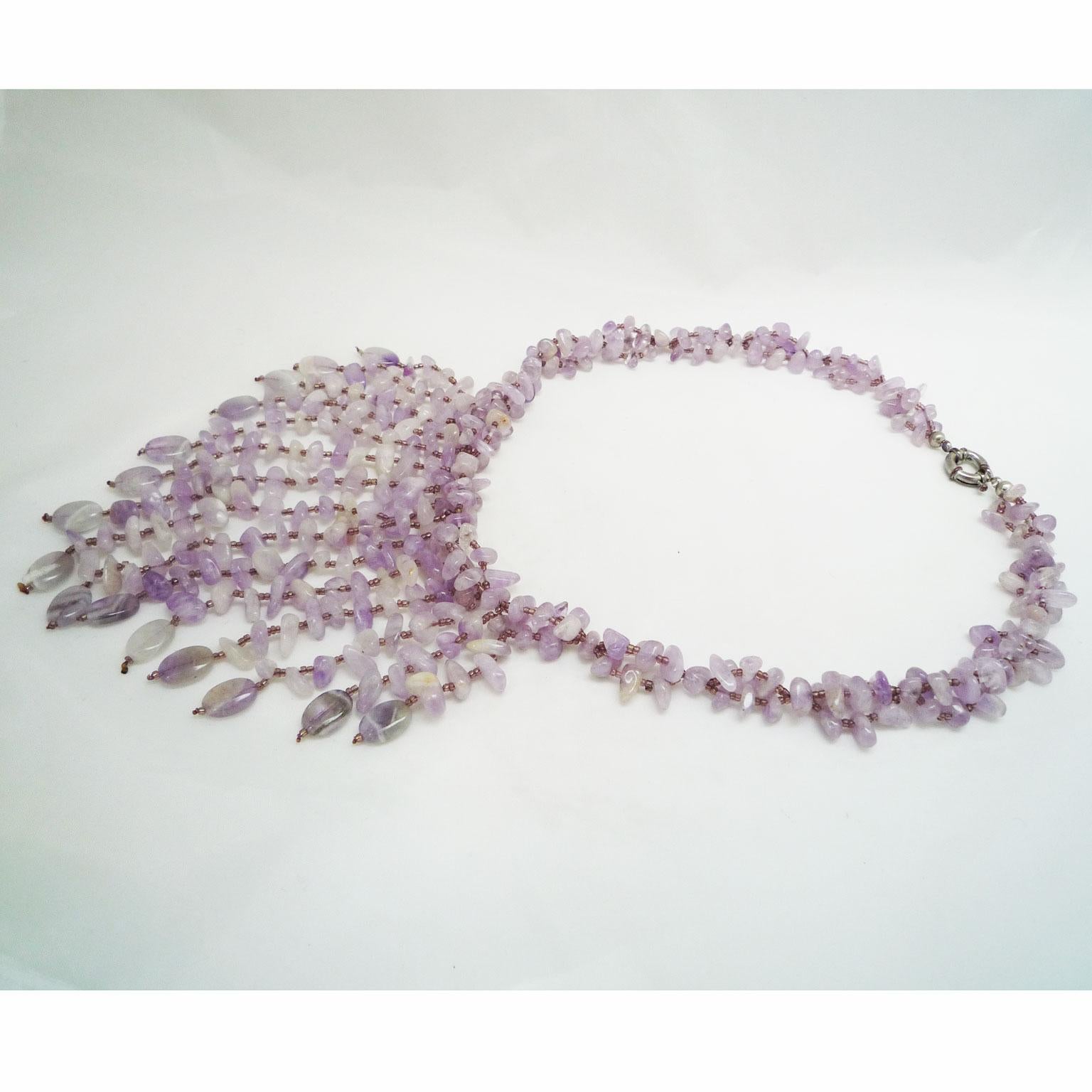 Bead Statement amethyst necklace For Sale