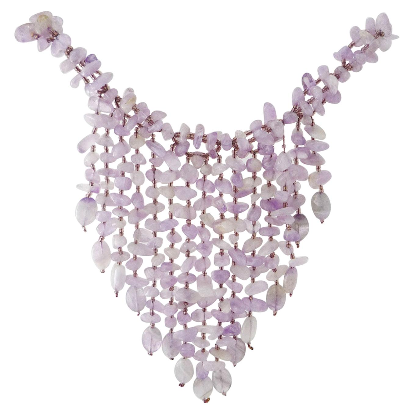Statement amethyst necklace For Sale
