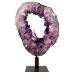 Statement Amethyst Portal with Rich Deep Purple Druzy and Calcite Inclusions