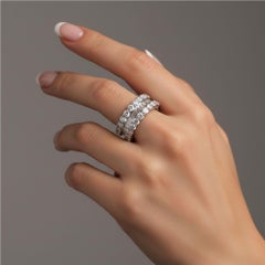 Statement Band 14K (or 18k upon request) White Gold Triple Row Diamond Ring