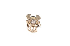 Statement Black and Grey Diamond Yellow Sapphire Gold Bee Cocktail Ring