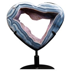 Statement Blue Lace Agate Heart Geode Portal