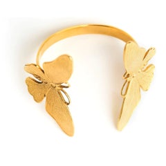 Statement Butterfly Cuff Bracelet in 24K Gold dipped with Butterfly Symbolism