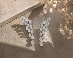 5.37 Carats Natural SI Clarity HI Color Diamonds Earrings in 18K White Gold