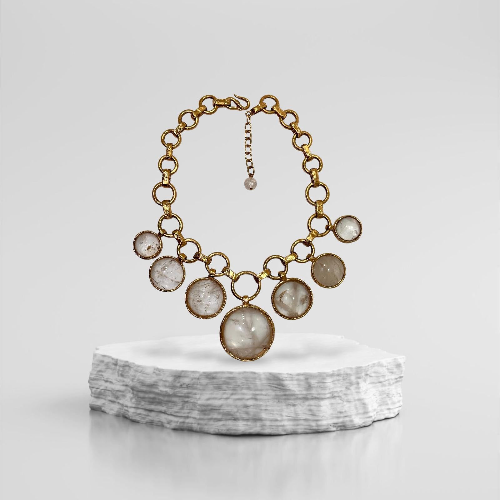 Statement Choker in Gilded Bronze, Mother of  Pearl and Onyx 3