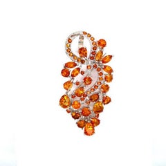 Broche de mariage en argent sterling avec grande citrine
