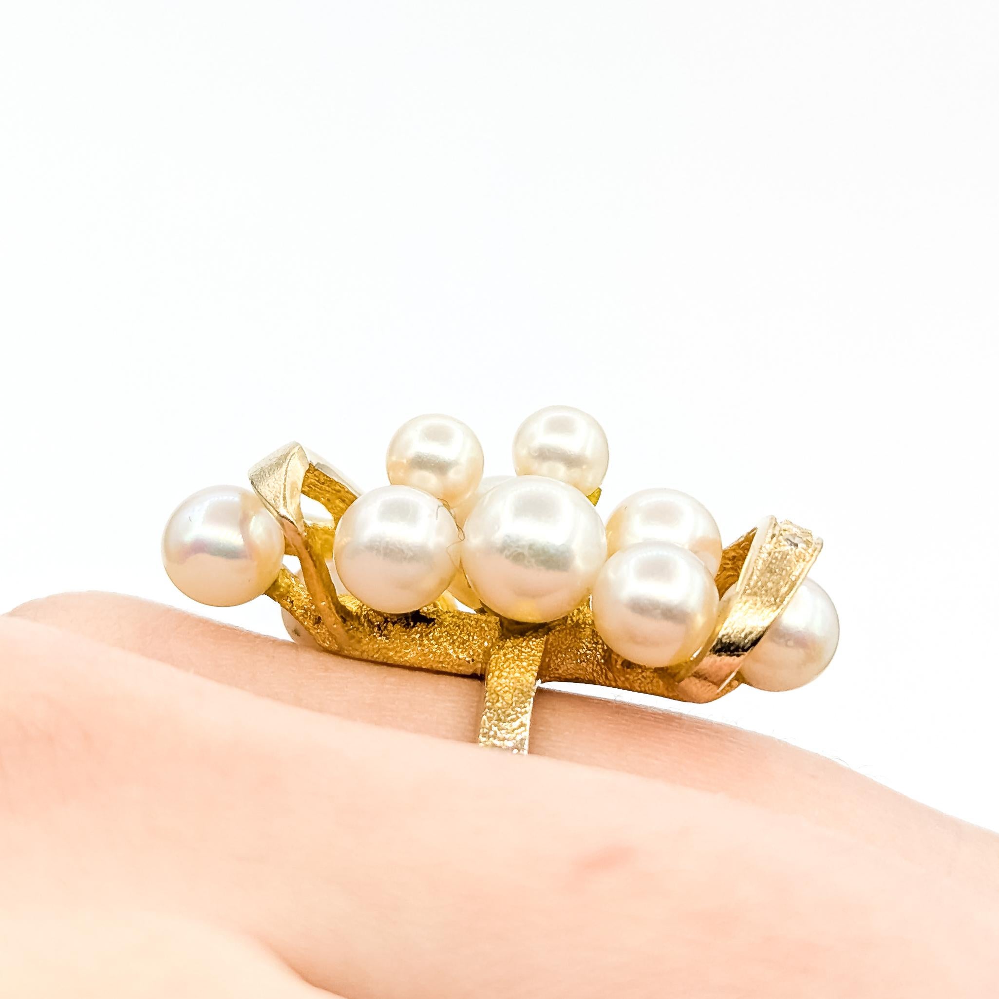 De las mujeres Statement Cocktail Pearl & Diamond Ring in 14k en venta