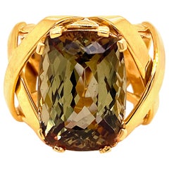 Gemjunky Statement Cocktail Ring of Andalusite and 18 Karat Yellow Gold