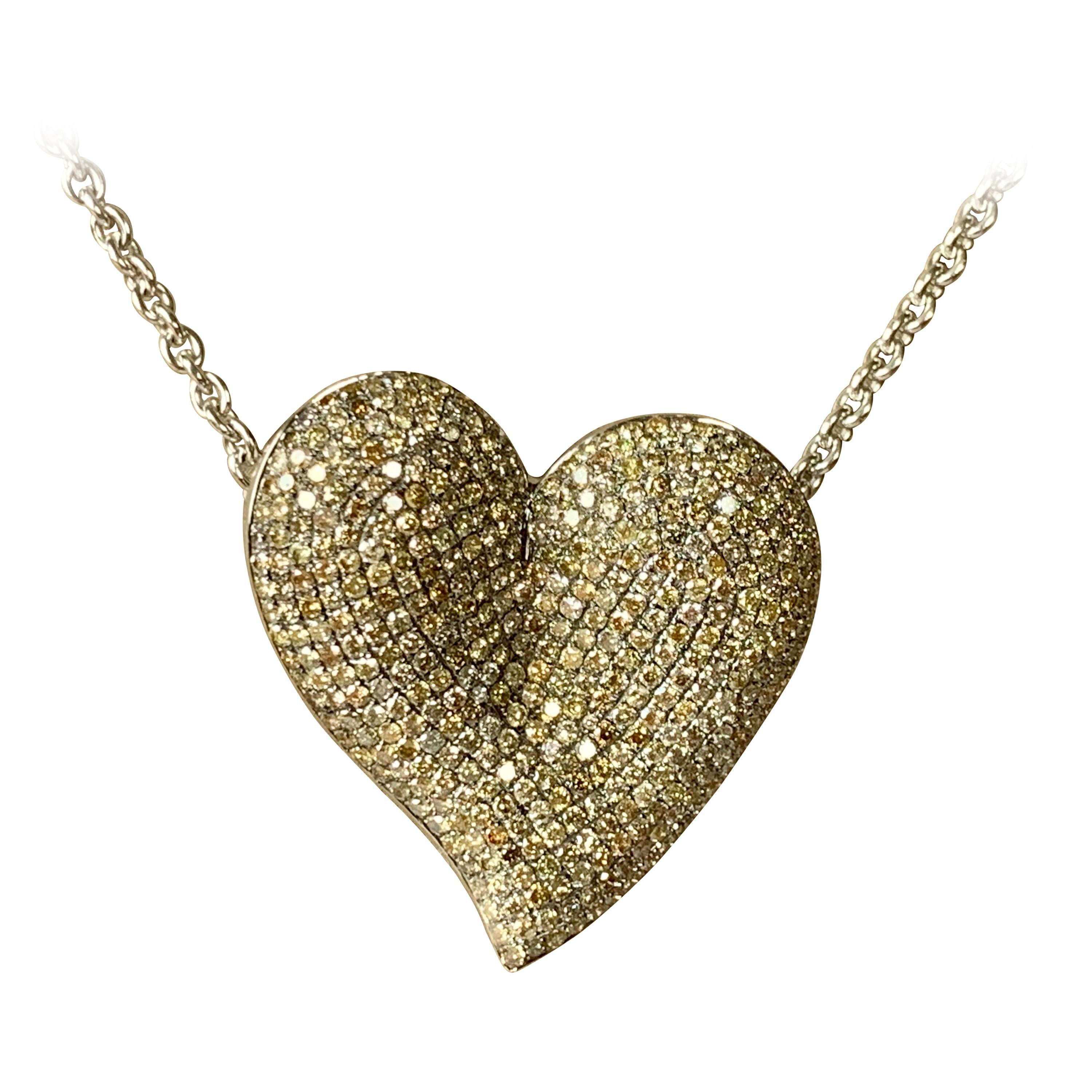 Statement gold sale heart necklace