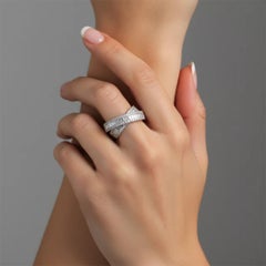 1.75ct Baguette & Round Diamond Crossover Band 14K Gold Ring