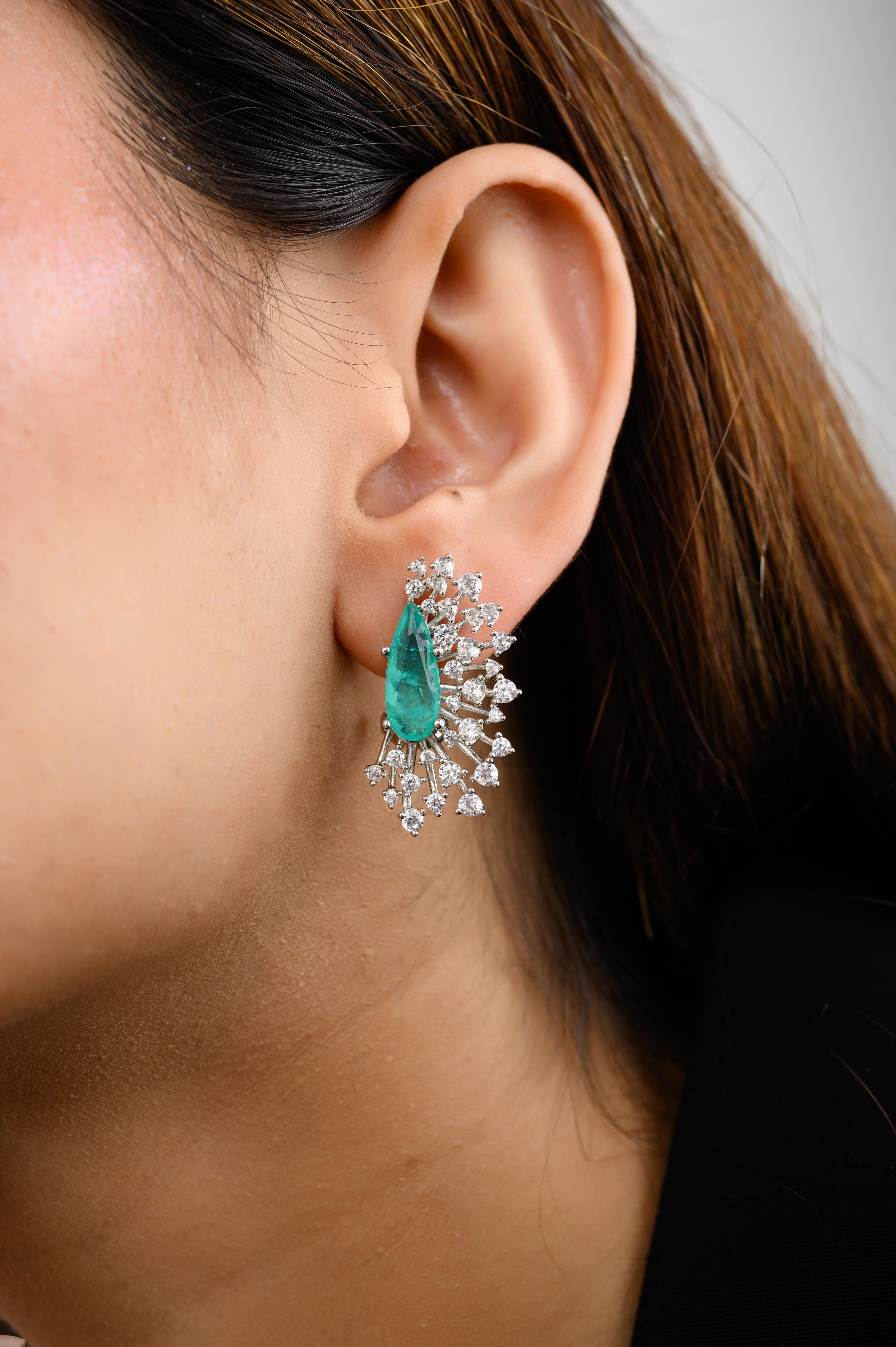 Statement Cubic Zirconia Sprinkle Stud Earrings in sterling silver. You shall need these statement studs to make a statement with your look. Each piece features dazzling cubic zirconia stones, renowned for their brilliance and clarity, set in