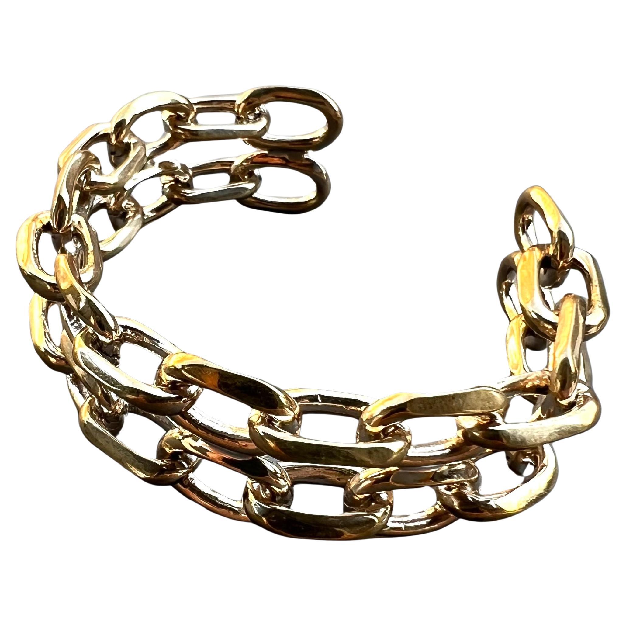 Statement Cuff Bangle Bracelet Chain Bronze J Dauphin