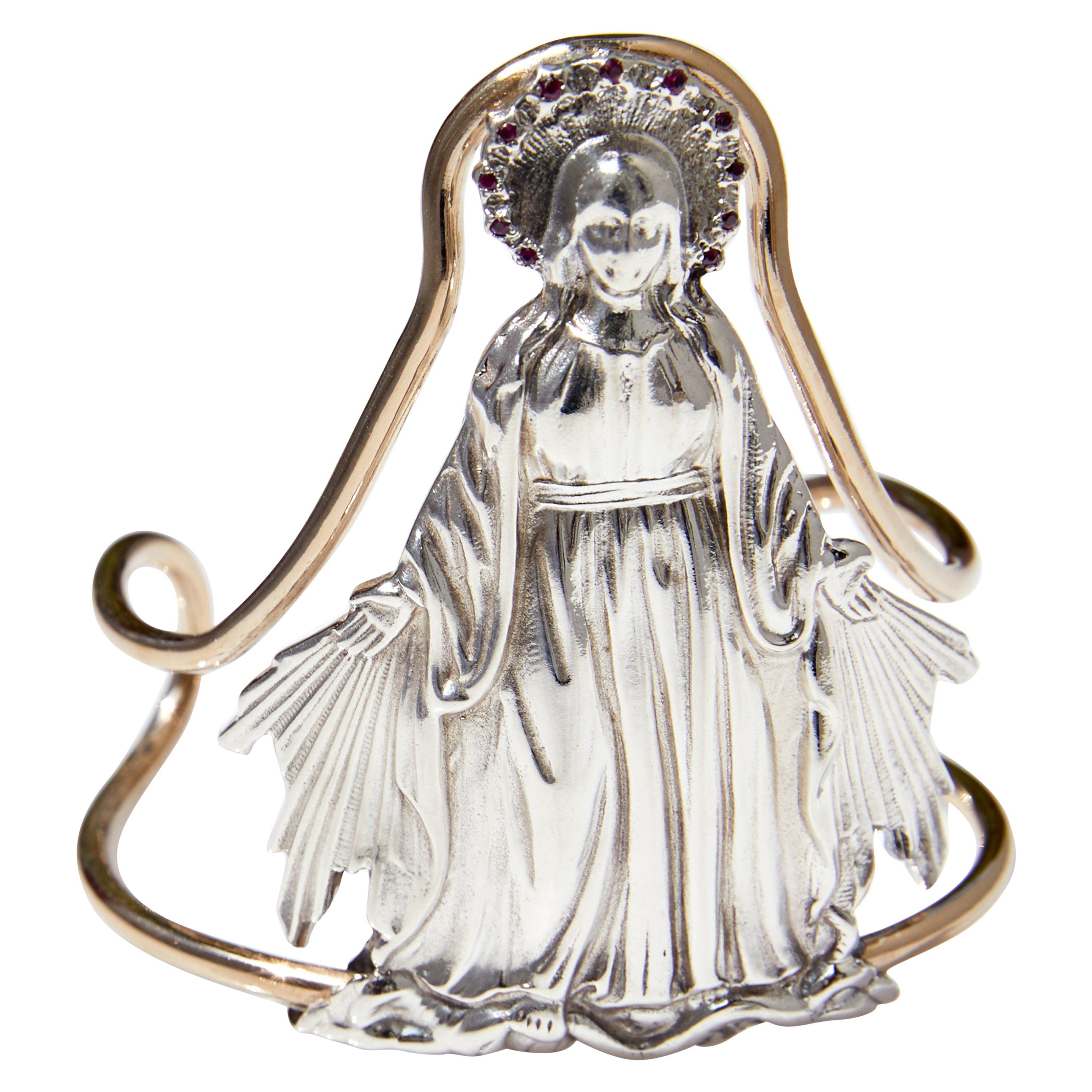Brazalete brazalete Virgen María Rubí Plata Latón J DAUPHIN