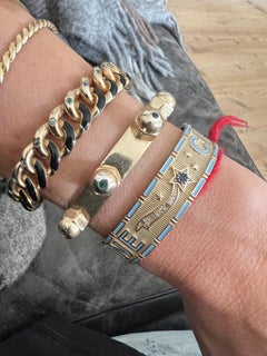 Chakra Gemstone Stud Cuff Bracelet – 14k Gold-Plated