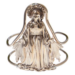 Statement Cuff Bracelet Virgin Mary 14k Gold Plate J Dauphin