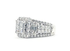 Statement Diamond Cluster Ring in 14k White Gold