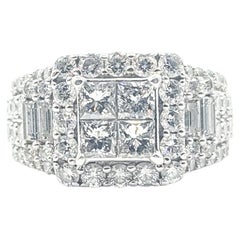 Statement Diamond Cluster Ring in 14k White Gold