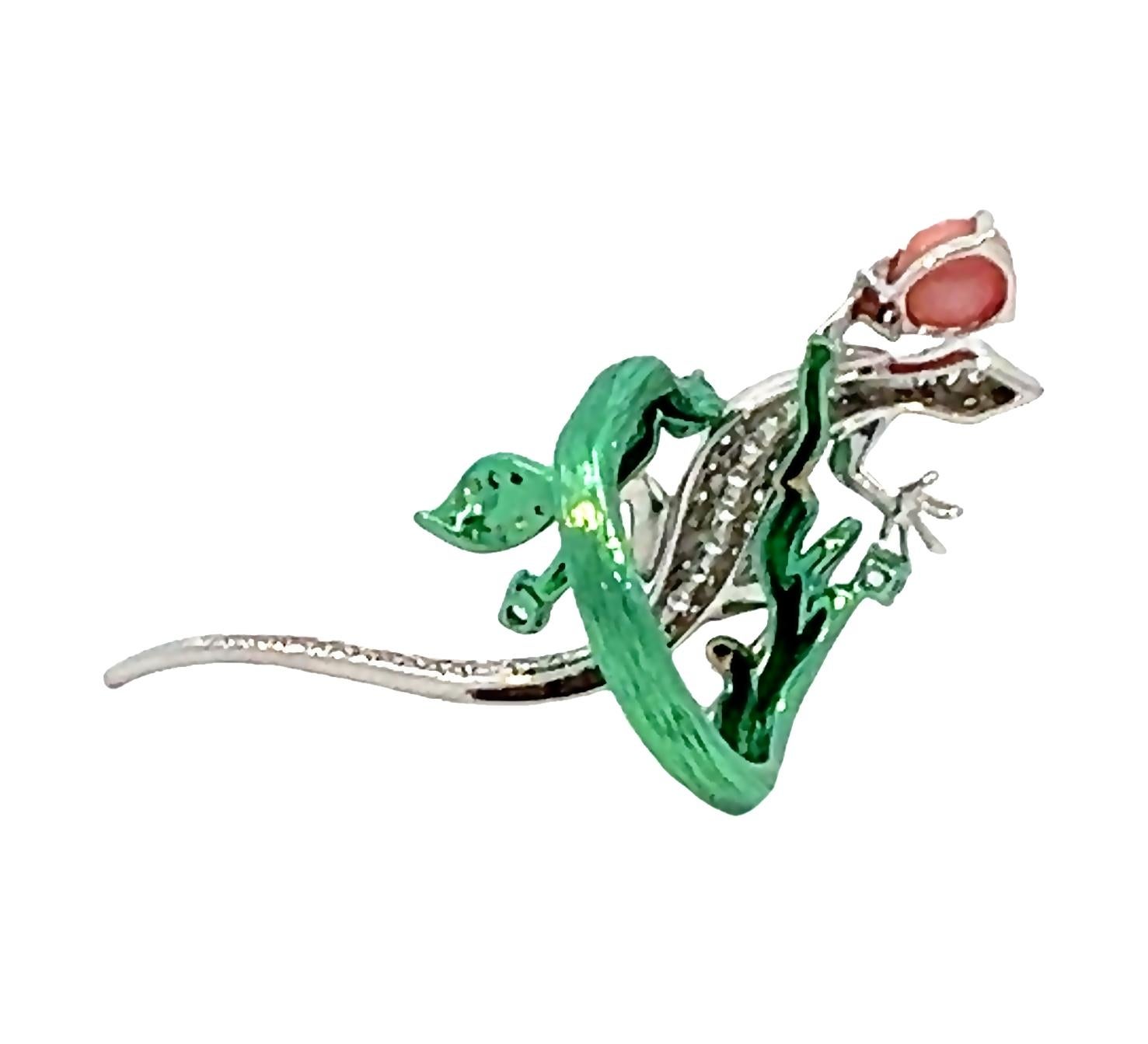 Statement Diamond Lizard and Conch Pearl Cocktail Ring For Sale 10