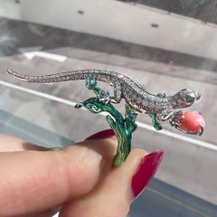 Statement Diamond Lizard and Conch Pearl Cocktail Ring