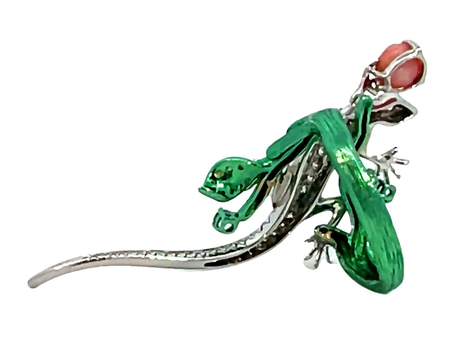 Statement Diamond Lizard and Conch Pearl Cocktail Ring For Sale 2