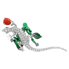 Statement Diamond Lizard and Conch Pearl Cocktail Ring