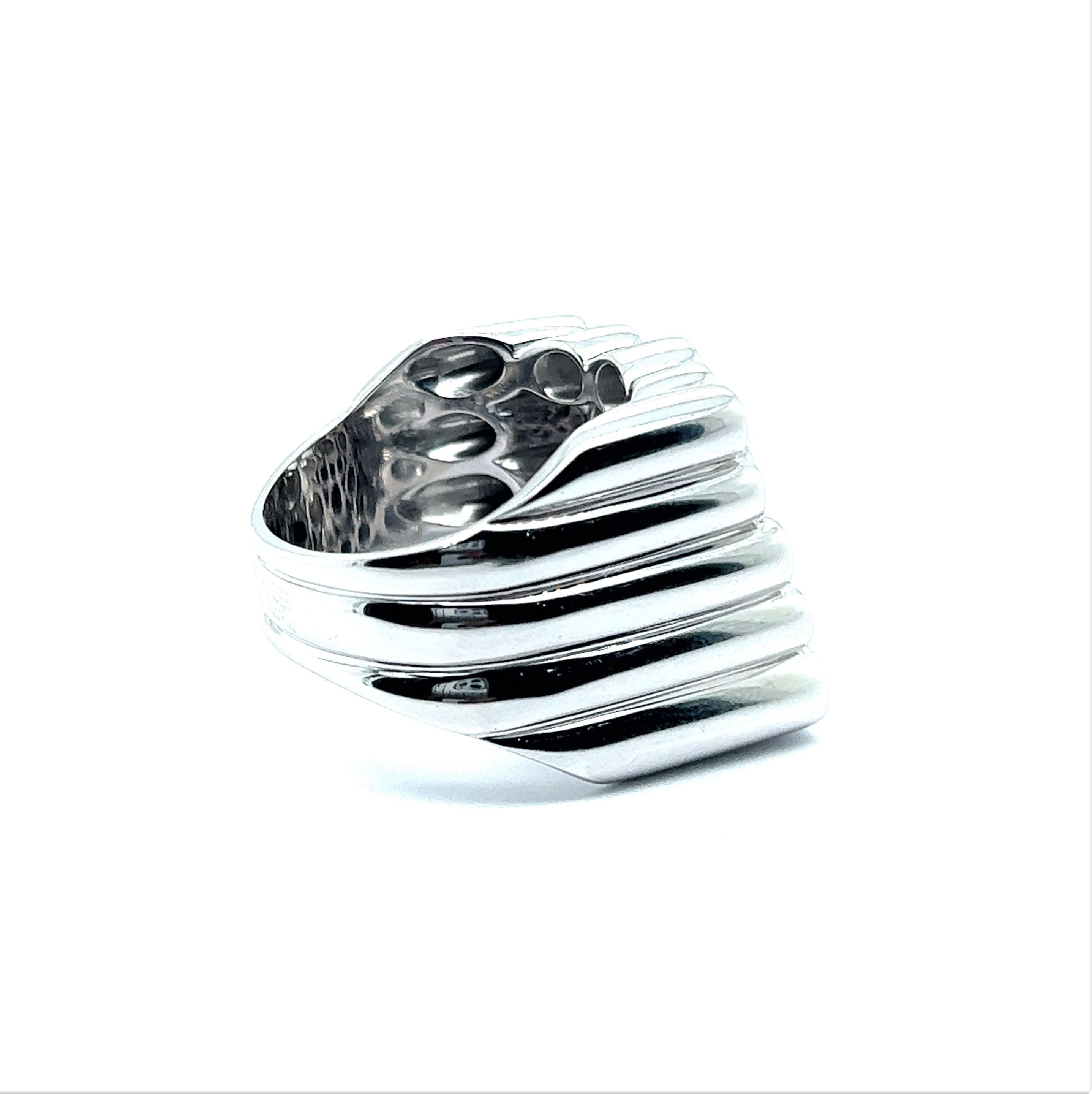 Brilliant Cut Statement Diamond Ring in 18 Karat White Gold For Sale