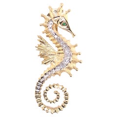 Statement Diamond Seahorse Pendant