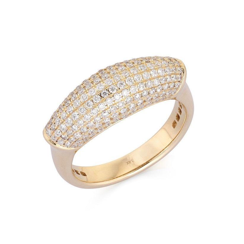 in vendita:  Anello Statement Dome in oro giallo 14K (o 18k su richiesta) con pavé di diamanti 4