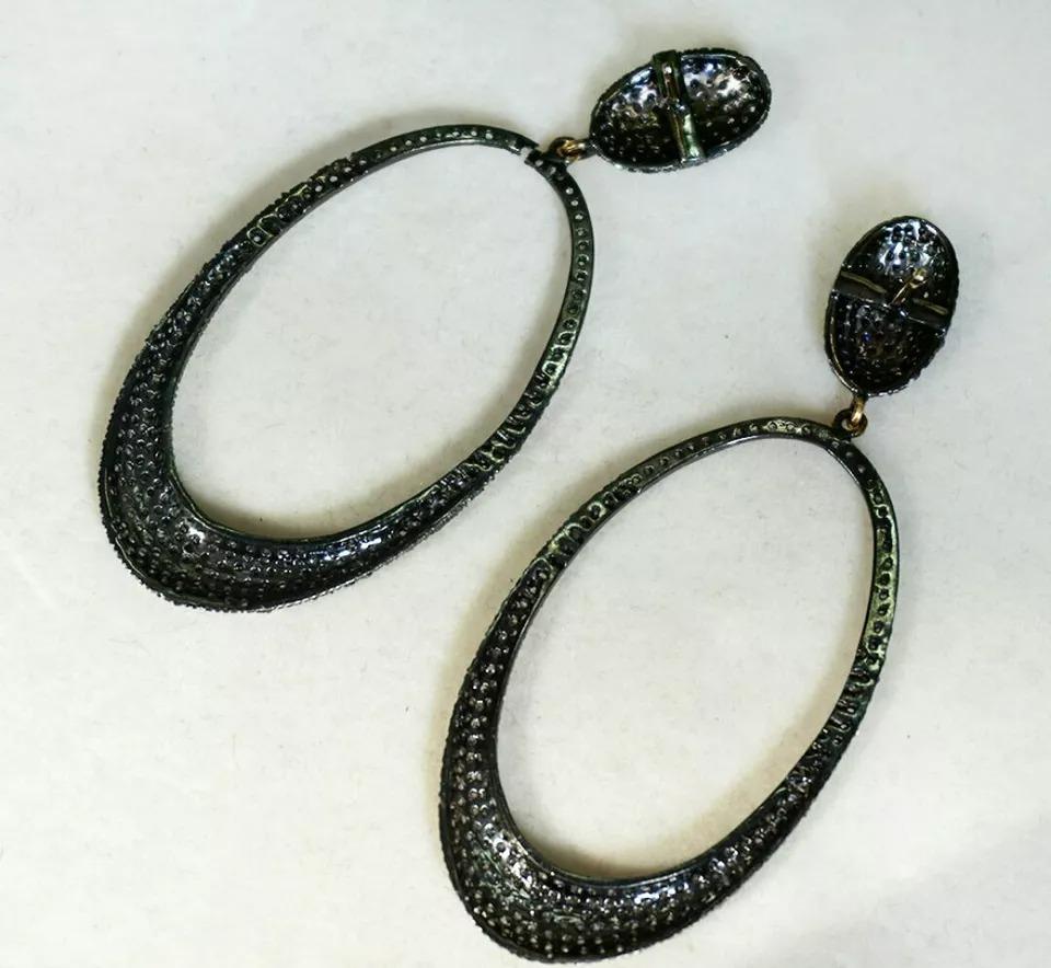 Statement Earring Pave Diamond 14k Gold&925 Silver Diamond Wedding Bridal Gift
Light weight can be worn everyday

Additional information:
Condition: New without tags: A brand-new, unused, and unworn item (including handmade items) that is not in