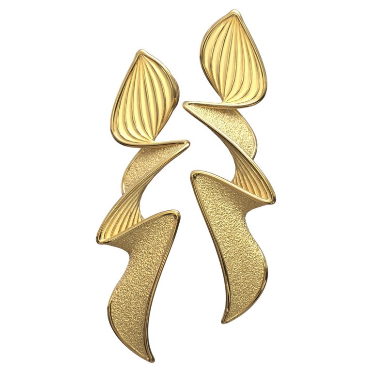 Statement Earrings in 14k by Oltremare Gioielli, Italian Fine Jewelry