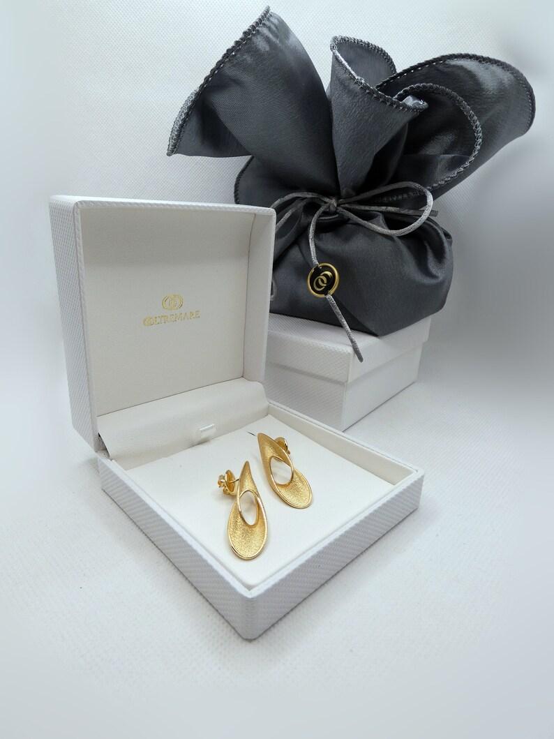 Statement Gold Earrings in 14k Solid Gold, Made in Italy Fine Jewelry For Sale 4