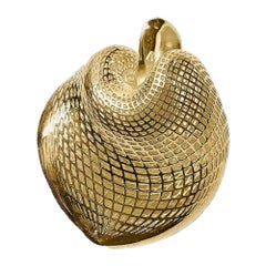 18 Karat Yellow Gold. Statement Gold Heart Pendant, Cocktail Pendant
