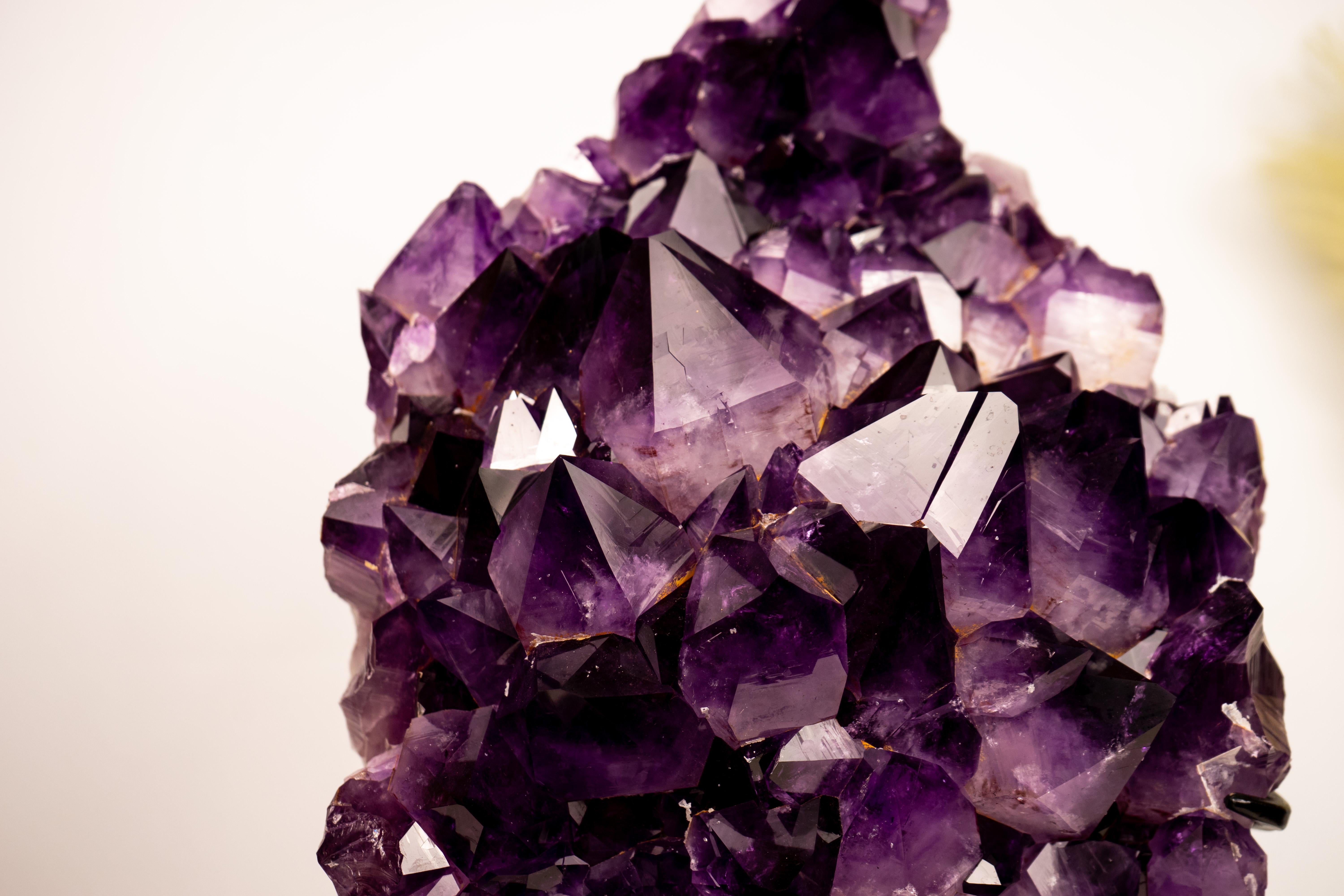 Statement Grape Purple Jelly Amethyst Cluster, Saturated Deep Purple Crystals For Sale 11