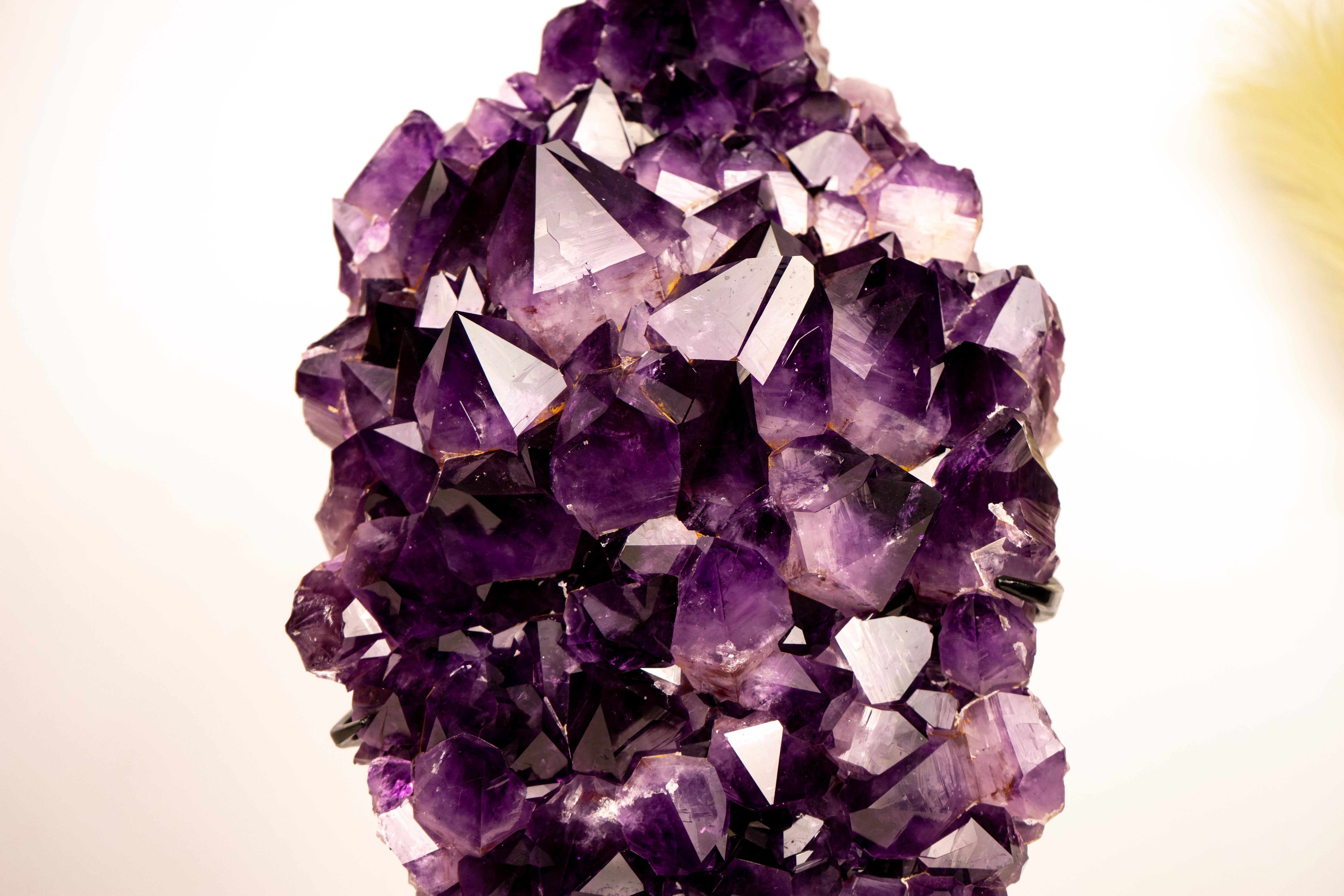 Statement Grape Purple Jelly Amethyst Cluster, Saturated Deep Purple Crystals For Sale 12