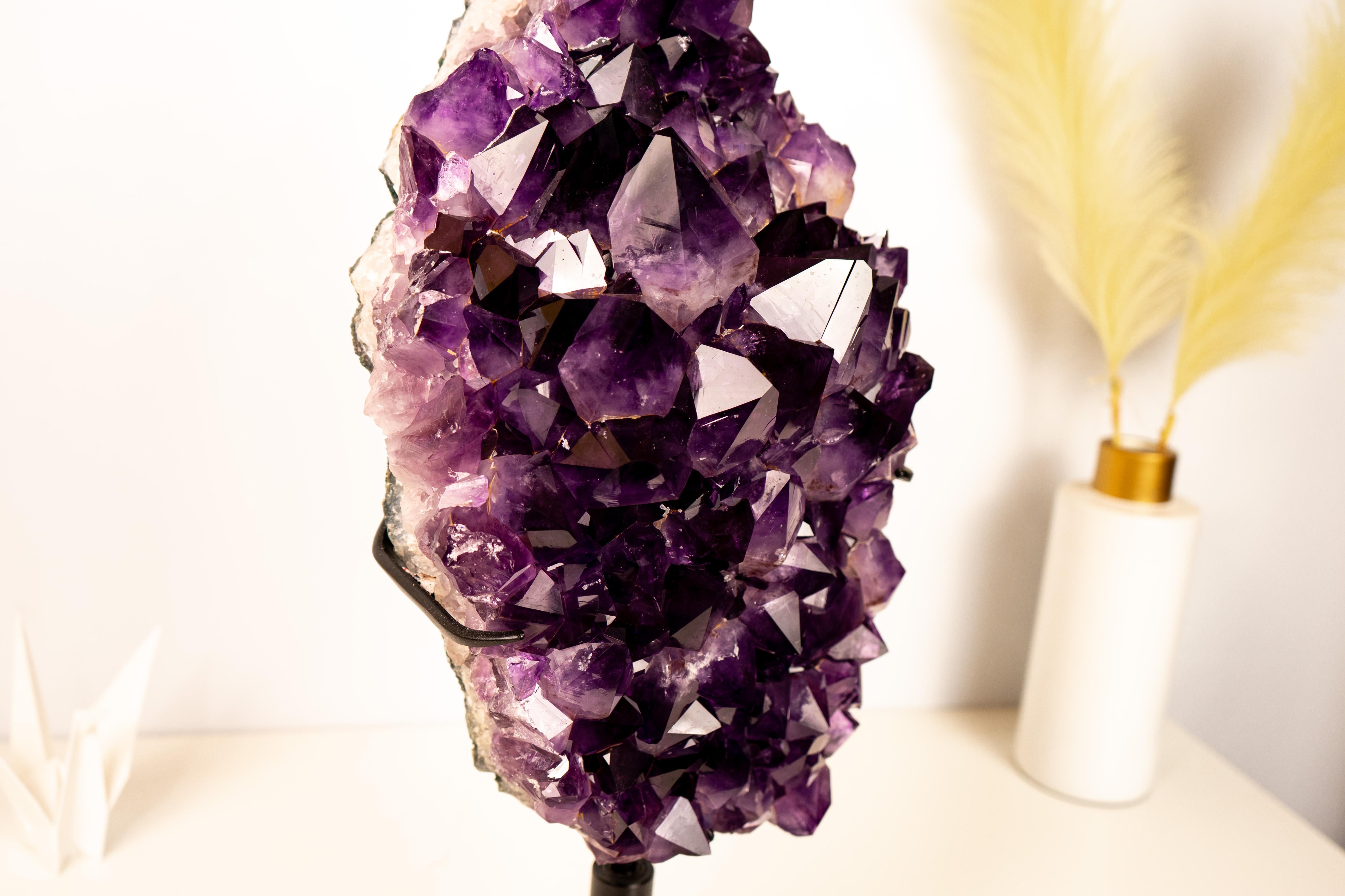 Statement Grape Purple Jelly Amethyst Cluster, Saturated Deep Purple Crystals For Sale 1