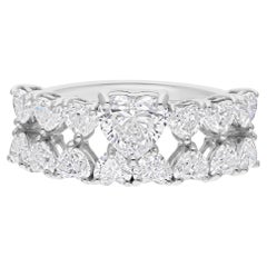 Alianza de boda de diamantes con corte en forma de corazón de 2,54cts en oro blanco de 18k