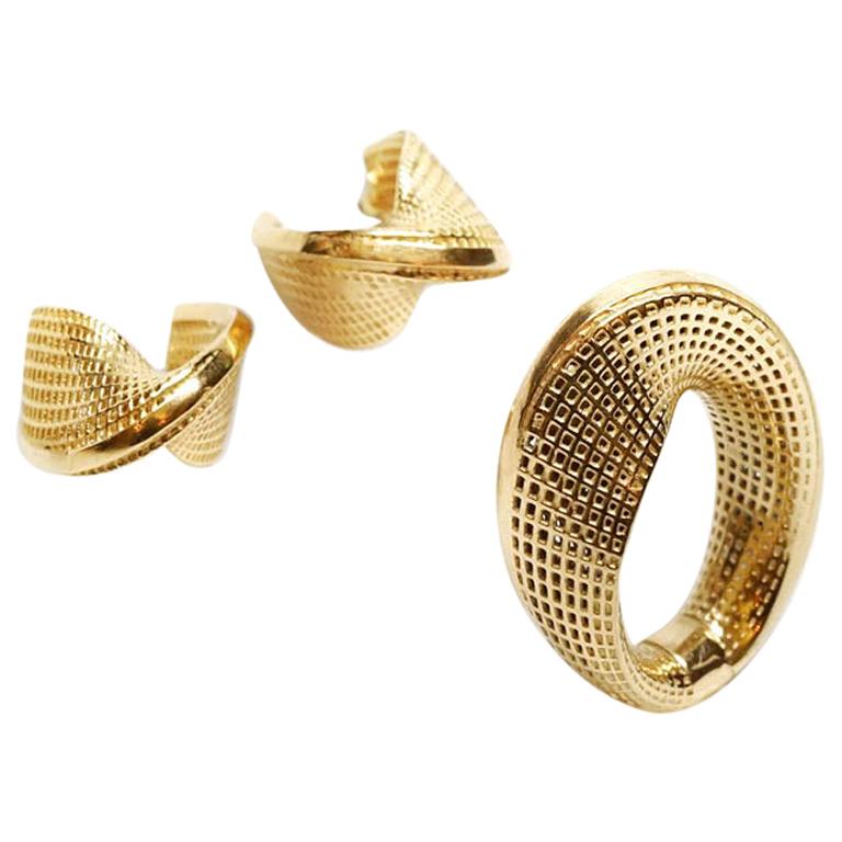 3D jewelry statement brass earrings contemporary jewelry brass long earrings